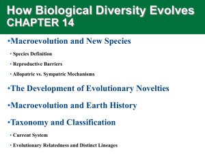 How Biological Diversity Evolves CHAPTER 14