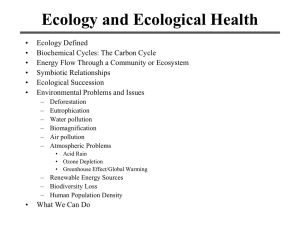 Ecology and Ecological Health