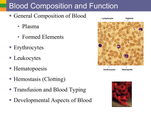 Blood Composition and Function