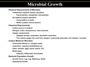 Microbial Growth • Physical Requirements of Microbes
