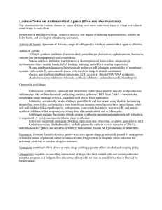 Lecture Notes on Antimicrobial Agents (if we run short on...