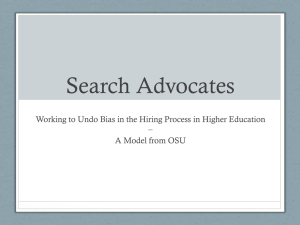 Search Advocates – A Model from OSU