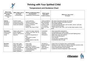 Thriving with Your Spirited Child Temperament and Guidance Chart