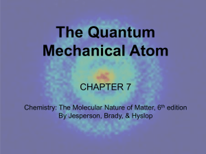 The Quantum Mechanical Atom CHAPTER 7 Chemistry: The Molecular Nature of Matter, 6