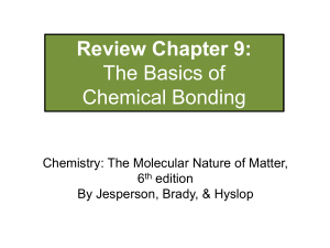 Review Chapter 9: The Basics of Chemical Bonding