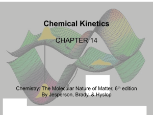 Chemical Kinetics CHAPTER 14 Chemistry: The Molecular Nature of Matter, 6 edition
