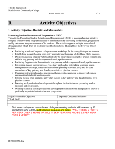 B.          ...  1. Activity Objectives Realistic and Measurable: