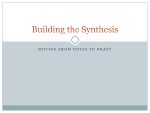 Building the Synthesis