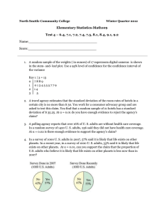 Elementary Statistics-Math109 Name:_________________________________