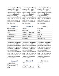 Archeology Vocabulary Research each of the vocabulary words below.