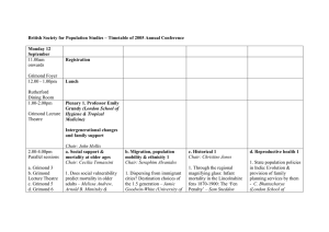 British Society for Population Studies – Timetable of 2005 Annual...  Monday 12 September