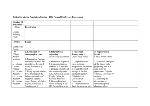 British Society for Population Studies – 2006 Annual Conference Programme  September