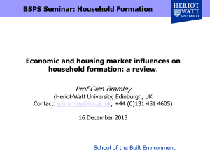 BSPS Seminar: Household Formation Economic and housing market influences on