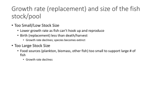 Growth rate (replacement) and size of the fish stock/pool