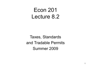 Econ 201 Lecture 8.2 Taxes, Standards and Tradable Permits
