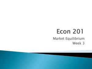 Market Equilibrium Week 3