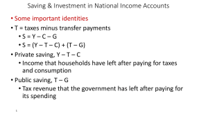 Saving &amp; Investment in National Income Accounts