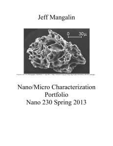 Jeff Mangalin  Nano/Micro Characterization Portfolio