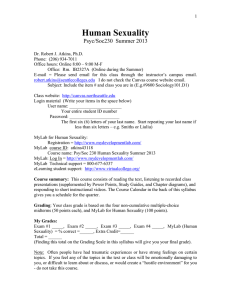 Human Sexuality  Psyc/Soc230  Summer 2013