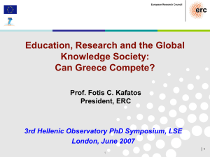 Education, Research and the Global Knowledge Society: Can Greece Compete?