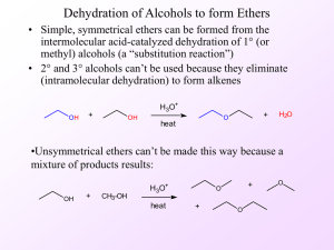 Dehydration of Alcohols to form Ethers
