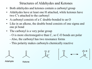 Structures of Aldehydes and Ketones