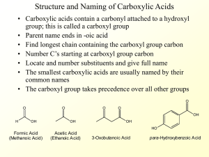 Structure and Naming of Carboxylic Acids