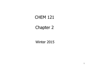 CHEM 121 Chapter 2 Winter 2015 1