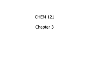 CHEM 121 Chapter 3 1