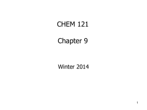 CHEM 121 Chapter 9 Winter 2014 1