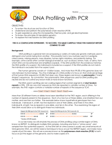 DNA Profiling with PCR  OBJECTIVES