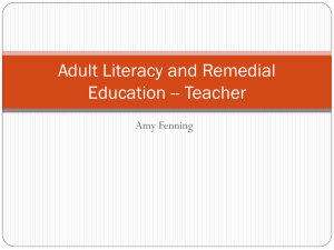 Adult Literacy and Remedial Education -- Teacher Amy Fenning