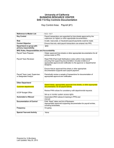 University of California BUSINESS RESOURCE CENTER SAS 112 Key Controls Documentation