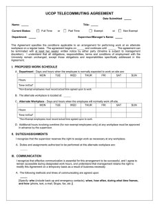 UCOP TELECOMMUTING AGREEMENT