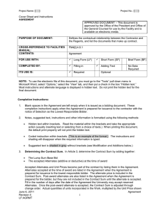 Cover Sheet and Instructions – This document is APPROVED DOCUMENT
