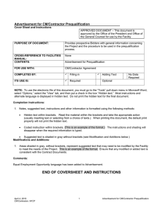 Advertisement for CM/Contractor Prequalification