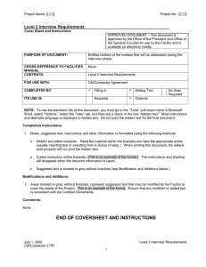 Level 2 Interview Requirements