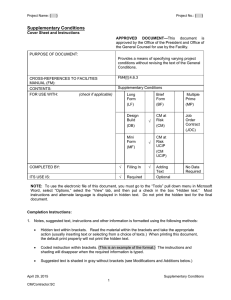 Supplementary Conditions