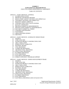 EXECUTIVE DESIGN PROFESSIONAL AGREEMENT TABLE OF CONTENTS