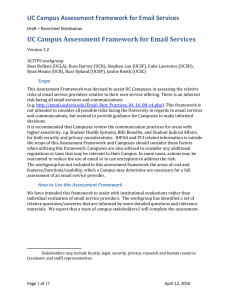 UC Campus Assessment Framework for Email Services