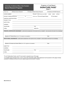 SIGNATURE PAGE*  Progress or Final Report Form 1