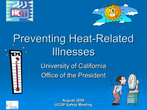 Preventing Heat-Related Illnesses University of California Office of the President