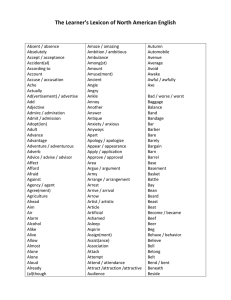 The Learner’s Lexicon of North American English