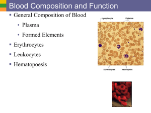 Blood Composition and Function  • General Composition of Blood