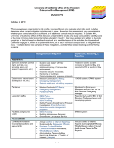 University of California Office of the President Enterprise Risk Management (ERM)