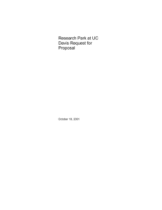 Research Park at UC Davis Request for Proposal October 18, 2001