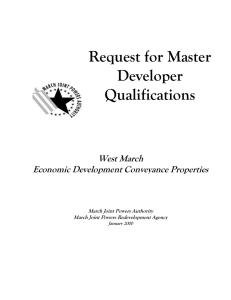 Request for Master Developer Qualifications