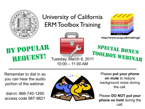 University of California ERM Toolbox Training