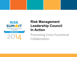 Risk Management Leadership Council In Action Promoting Cross-Functional