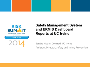 Safety Management System and ERMIS Dashboard Reports at UC Irvine